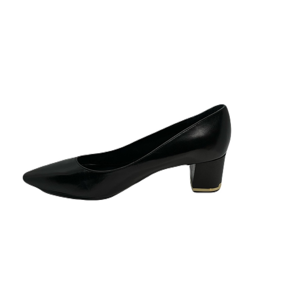Basic Black Calvin Klein Pumps with Insole Signature and Gold Toned Plating. - Picture 7 of 10